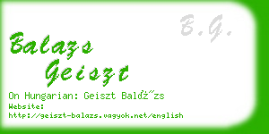 balazs geiszt business card